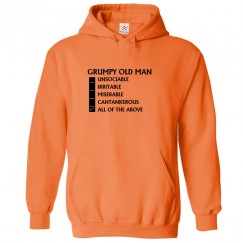 Grumpy Old Man Unisex Classic Kids and Adults Pullover Hooded Sweatshirt